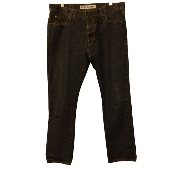Express Other - Express jeans mens 36x32 blue denim Rocco slim fit skinny jeans cotton dark wash